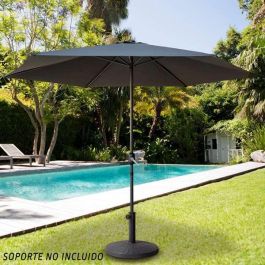 Color Baby Parasol Terraza 300 cm con Chimenea Mástil Aluminio 3,8 cm Antracita