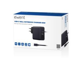 Ewent EW3978 Cargador de Pared USB-C 65W Power Delivery + USB-A para Portátil, Smartphone y Tablet, Carga Rápida, Cable 1.5m Negro Ewent EW3978 Cargador de Pared USB-C 65W Power Delivery + USB-A para Portátil, Smartphone y Tablet, Carga Rápida, Cable 1.5m Negro