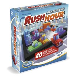 Think Fun 76598 Rush Hour Refresh 2024 Juego de Lógica para 1 Jugador, 40 Desafíos para Liberar el Coche Rojo - Edad +8 Años