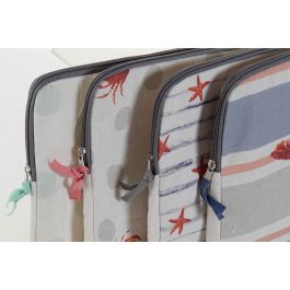 DKD Home Decor Funda iPad Mediterráneo Colección Classic Summer Lienzo y Poliéster 36x28x2 cm Hecha a mano Reciclable