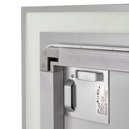 Emuca Espejo de baño Heracles con iluminación LED frontal y decorativa, AC 230V 50Hz, 34W, Plástico y Cristal