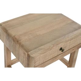 DKD Home Decor Mesita De Noche Balines Marron Natural Mango Ratan 40 x 51 x 51 cm