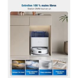 Ecovacs DEEBOT MINI Aspiradora Robot 9.000 Pa ZeroTangle 2.0 TrueMapping 2.0 Secado a 45° Vaciado Automático AAAVA47411