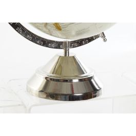 DKD Home Decor Globo Terraqueo Colonial Plateado Beige Metal 28 x 40 x 27 cm (2 Unidades)