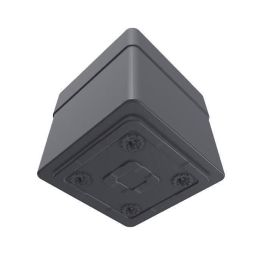 EDA 3086960275280 Jardinera cuadrada de plástico de 40 cm, 26 L, con ruedas para exterior e interior, gris antracita 39x39x39 cm