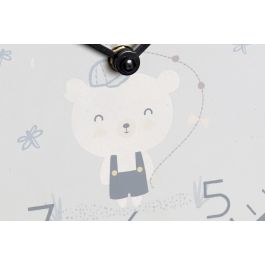 DKD Home Decor Reloj de Pared Infantil Bird Rosa Azul para Niños, con Diseño de Pájaro, 24x24 cm, MDF y Plástico - Pack de 2