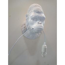 DKD Home Decor Aplique Moderno Blanco Negro Gorila 19 x 32 x 23 cm (2 Unidades)