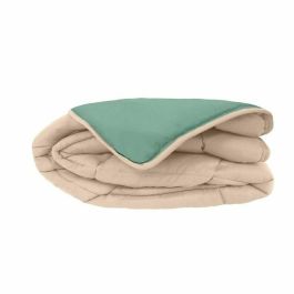 POYET MOTTE CALGARY Edredón Microfibra Poliéster 400 g/m² 140x200 cm Gris guijarro y verde lago, ignífugo OEKO-TEX