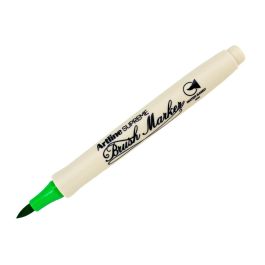 Rotulador Artline Supreme Brush Epfs Pintura Base De Agua Punta Tipo Pincel Trazo Fino Verde Claro 12 unidades