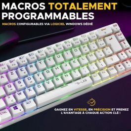 Teclado para juegos - The G-Lab - KEYZ TITAN - Mecánico (interruptor rojo) - Con cable - RGB - Blanco Teclado para juegos - The G-Lab - KEYZ TITAN - Mecánico (interruptor rojo) - Con cable - RGB - Blanco