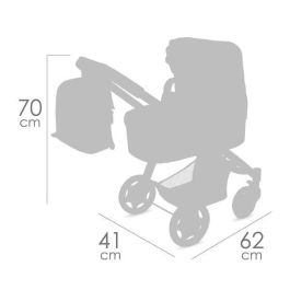 Coche de muñeca 3x1 plegable coco con mochila para muñecas de hasta 48 cm 41x62x70 cm Coche de muñeca 3x1 plegable coco con mochila para muñecas de hasta 48 cm 41x62x70 cm