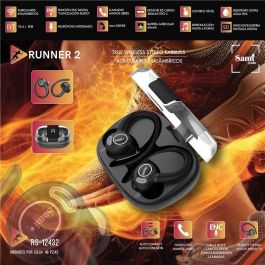 SAMI RUNNER 2 Auriculares Inalámbricos Deportivos TWS con Aro de Silicona y Pantalla LCD Dual