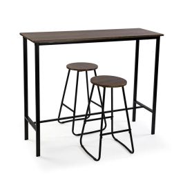 Conjunto de Mesa con 2 Sillas Versa Negro PVC Metal Madera MDF 40 x 120 x 100 cm Precio: 140.49999942. SKU: B12GSNX9XN