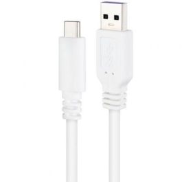 NANOCABLE CABLE USB 2.0 3A, TIPO USB-C/M-A/M, BLANCO, 1.0 M