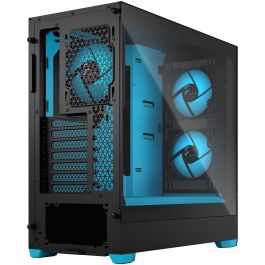 Fractal Design Pop Air RGB Cyan Core TG Clear Tint Torre PC, ATX, micro ATX, Mini-ITX, Cristal Templado, Negro/Cian