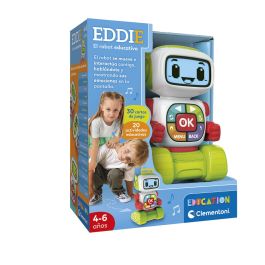 Clementoni Robot Educativo Eddie con Pantalla LCD para Enseñar Letras, Números y Emociones. A partir de 4 años.