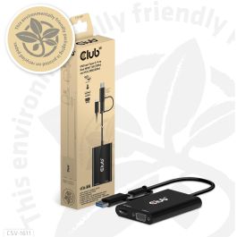 Club3D Adaptador USB Tipo C/A a HDMI y VGA