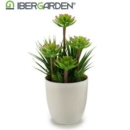 Ibergarden Maceta Garden Redonda, Verde o Blanco, 14x30x14 cm (8 Unidades)