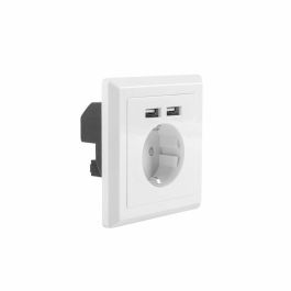 Roseta de Pared Lanberg AC-WS01-USB2-F/ 1 Schuko/ 2 USB 2.1