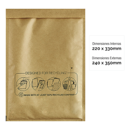 Fellowes Bolsa De Burbujas Banker Box Nº16 Acolchada 220x340 mm Kraft - Pack De 10