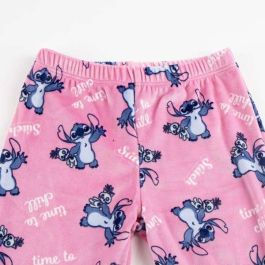 Cerdá Pijama Largo Velour de Poly con Aplicaciones de Stitch para Niños de 8 Años