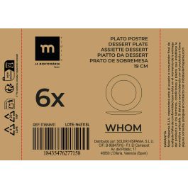 La Mediterranea Plato Postre 19 cm Opal Colección Whom