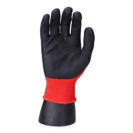 Guantes de Trabajo EDM Rojo Licra Nitrilo Táctil Industriales
