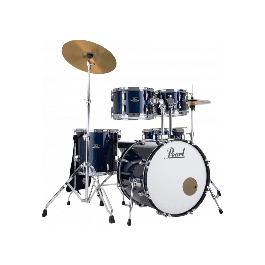 Pearl 2016B/1007T/1208T/1414F + 1405S Kit de Batería Roadshow con Herrajes, Sillín y Platos Solar - Royal Blue Me Pearl