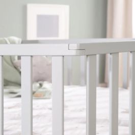 Roba ROB4005317334172 Parque Infantil Hexagonal de Madera Lacada Topo con Funda Acolchada Diseño Elefante y 6 Ruedas con Freno