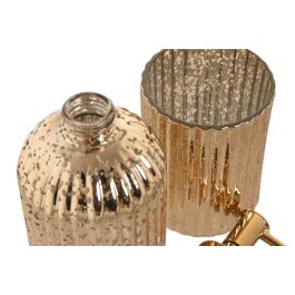 DKD Home Decor Baño Glam Set 2 Piezas Cristal Dorado 8 x 20 x 8 cm