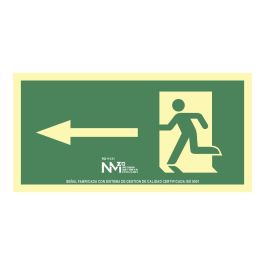 Normaluz Cartel de evacuación flecha izquierda PVC 1mm 32x16cm Clase A