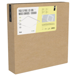 BX3 LIGHT Pack de 10 Paneles LED, 48W, 600x600 mm, Empotrable, Luz Neutra 4000 K, Modelo BX3-LPF-6060-48W-W