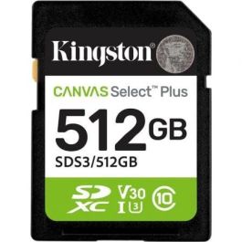 Kingston SDS3/512GB Tarjeta de Memoria Canvas Select Plus 512GB SDXC Clase 10 U3 V30 150MB/s para Full HD