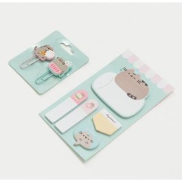 ERIK Set Papelería Foodie Collection Pusheen Bolígrafo 10 Colores, 4 Subrayadores Pastel, Clips, Marcadores, Portatodo