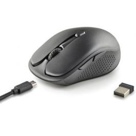 NGS Ratón Inalámbrico Evo Peep, Multidispositivo Bluetooth 2.4GHz, Botones Silenciosos, Batería Recargable, Hasta 3200 DPI, Negro