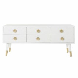 Mueble de TV DKD Home Decor Blanco Dorado Abeto Madera MDF 120 x 42 x 54 cm Mueble de TV DKD Home Decor Blanco Dorado Abeto Madera MDF 120 x 42 x 54 cm
