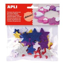 Apli Formas Goma Eva Adhesivas Estrellas Con Purpurina Metalizada, Colores Surtidos (Plata, Azul, Lila, Rojo, Oro), 50 Unidades Precio: 2.59000016. SKU: S8425437