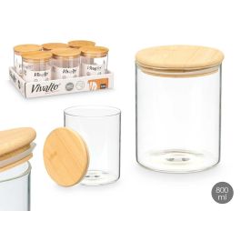 Tarro Redondo Borosilicato Tapa Bambu 800Ml Vivalto 32X12CM (12 Unidades) Precio: 31.89000012. SKU: B1ALER668R