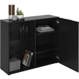 FMD 4029494125316 Mueble de Almacenamiento Compacto Negro, 99,1 cm Ancho x 81,3 cm Alto x 31,5 cm Fondo, Fabricado en Alemania