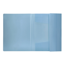 Liderpapel Carpeta con Gomas Tres Solapas Polipropileno DIN A4 Celeste Opaco