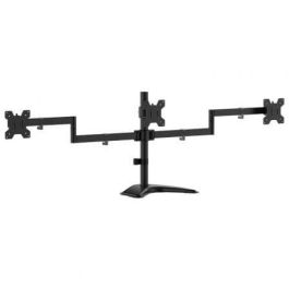 AISENS - SOPORTE DE MESA CON PEANA ECO GIRATORIO E INCLINABLE PARA 3 MONITORES 10KG (3 PIVOTES, 2 BRAZOS) DE 13-27, NEGRO