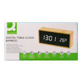 Q-connect Reloj Digital Sobremesa con Temperatura y 3 Alarmas 150x45x70mm