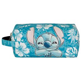 Disney Lilo y Stitch Neceser de Viaje Brick PLUS Azul con Asa para Trolley y Bolsillo Interior de Malla 13x27x13cm