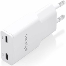 AISENS - CARGADOR GaN ULTRA DELGADO 30W, 2xUSB-C PD3.0 QC4.0, BLANCO