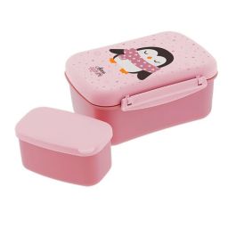 LOVELY STORY Sandwichera Hermética con Placa Refrigerante y Cajita Pinguino, Capacidad 900ml, Libre de BPA, Apto Microondas (sin tapa)