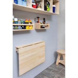 Astigarraga Mesa plegable de pared, madera ecológica 79x59x2cm, soporta hasta 60 kg