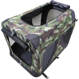 Caja de transporte - M PETS - COMFORT CRATE L - Camuflaje - Plegable - Estructura metálica - Rejillas de ventilación