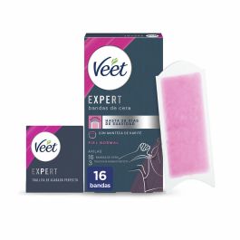 Veet EXPERT AXILAS bandas de cera depilatorias piel normal 16 u hasta 28 días de suavidad