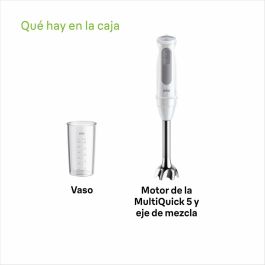 Braun MultiQuick 5 MQ 50001 M Batidora de inmersión 1000W, 21 Velocidades, Acero Inoxidable, Vaso, Sin BPA Gris/Blanco