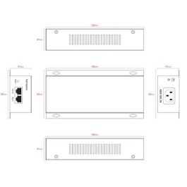 Ernitec Inyector PoE 90W 10 Gigabits Soporte IEEE 802.3af/at/bt